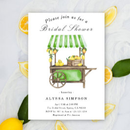 Invitación Watercolor Citrus Lemon Cart Bridal Shower