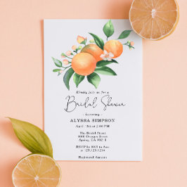 Invitación Watercolor Citrus Naranjas Brillante
