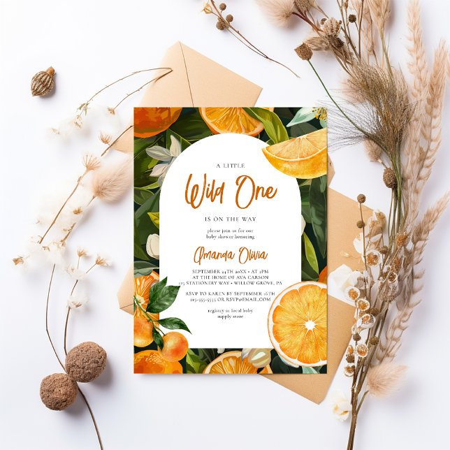 Invitación Watercolor Citrus Wild One Baby Shower (Subido por el creador)