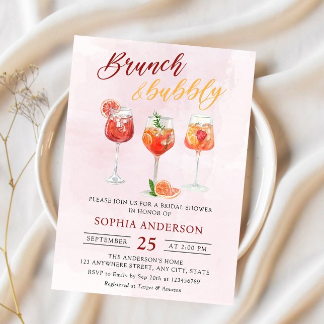 Invitación Watercolor Cocktail Fiesta Bridal Shower (Subido por el creador)