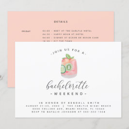 Invitación Watercolor Cocktail Minimal Bachelorette Weekend