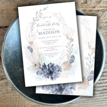 Watercolor Coral Seashell Beach Bachelorette Party