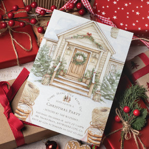 Invitación Watercolor Cosy Navidades Fiesta del hogar