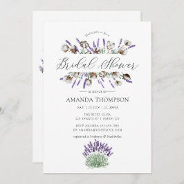 Invitación Watercolor Cotton Lavender Country Ducha de novia