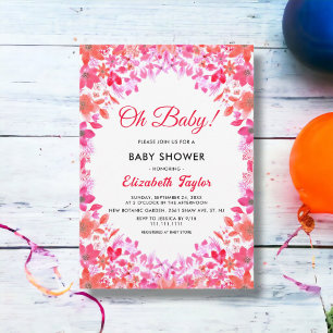 Invitación Watercolor Country Summer Boho Floral Baby Shower