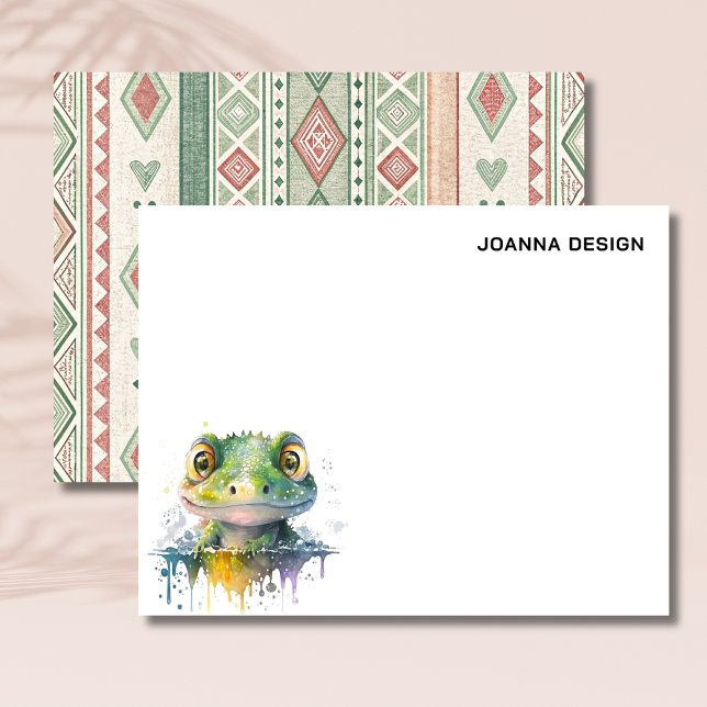 Invitación Watercolor Crocodile Elegant Stationery Note Card (Subido por el creador)