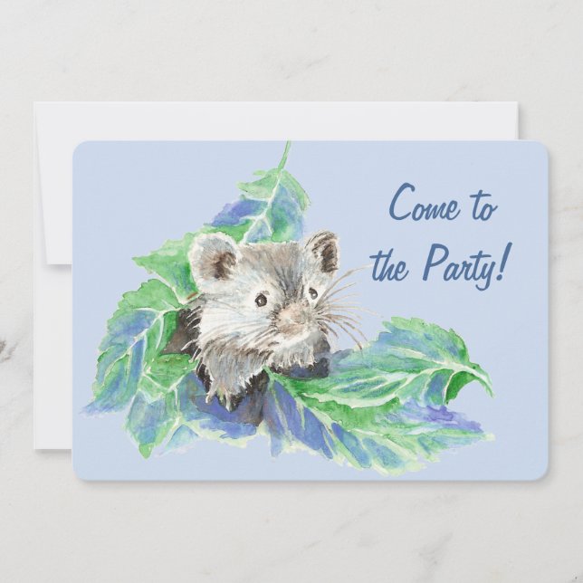 Invitación Watercolor Cute Little Hamster Birthday Personaliz (Anverso)