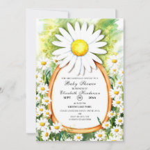 Watercolor Daisy Baby Shower