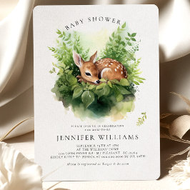 Invitación Watercolor de Baby Shower Deer Whimsical