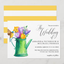 Invitación Watercolor de moda Flores de agua puede ser boda