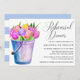 Invitación Watercolor de moda Tulips cena rústica