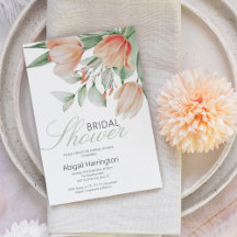 Watercolor de primavera Peachy Floral Bridal Showe