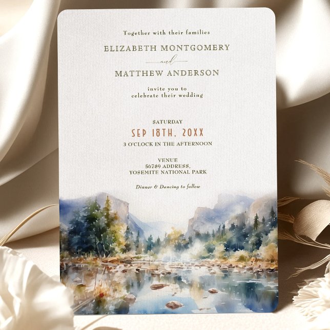 Invitación Watercolor del Parque Nacional Yosemite (Subido por el creador)