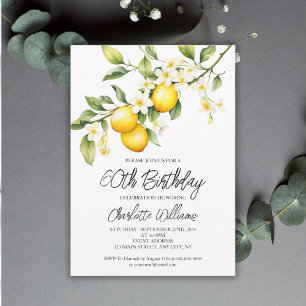 Invitación Watercolor del tema del limón Fiesta de cumpleaños