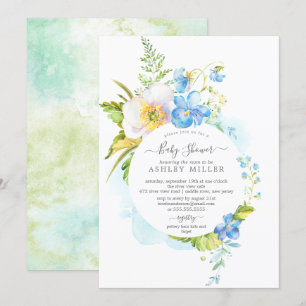 Invitación Watercolor Delicate Floral Baby Shower