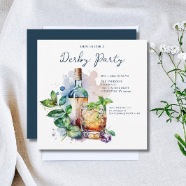 Invitación Watercolor Derby Fiesta Mint Julep