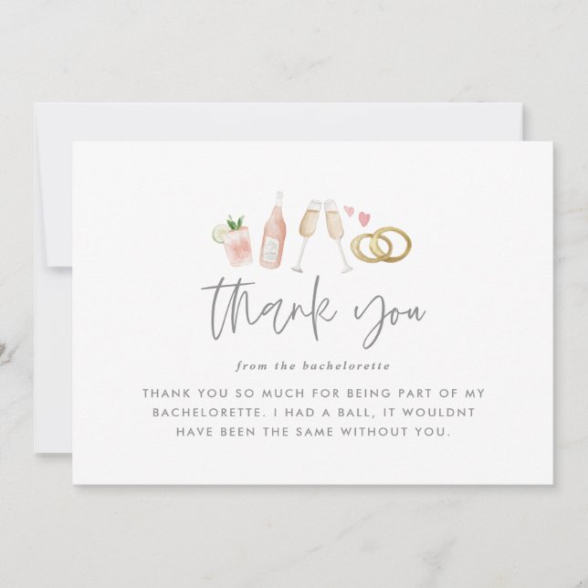 Invitación Watercolor descargable agradecimiento de despedida (Anverso)