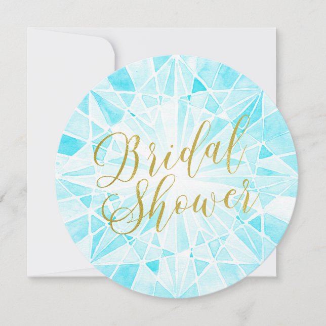 Invitación Watercolor Diamond Bridal Shower (Anverso)