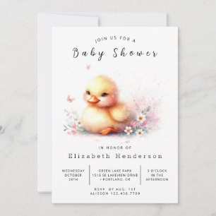 Invitación Watercolor Digital Duck Baby Shower
