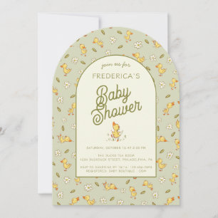 Invitación Watercolor Duckling Baby Shower