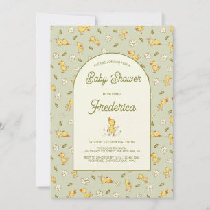Invitación Watercolor Duckling Baby Shower
