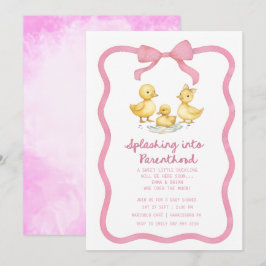 Invitación Watercolor Duckling Puddle Splash Gender Neutral