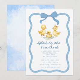 Invitación Watercolor Duckling Puddle Splash Gender Neutral