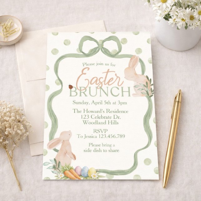 Invitación Watercolor Easter Brunch Invitation | Bunny & Gree (Subido por el creador)