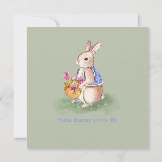 Invitación Watercolor Easter Bunny (Anverso)