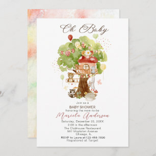 Invitación Watercolor Elegante Woodland Fiesta Baby Shower