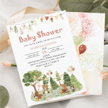 Watercolor Elegante Woodland Fiesta Baby Shower
