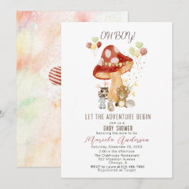 Invitación Watercolor Elegante Woodland Fiesta Baby Shower