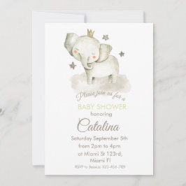 Invitación Watercolor Elephant Baby Shower Invitation