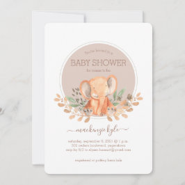 Invitación Watercolor Elephant Boho Safari Baby Shower