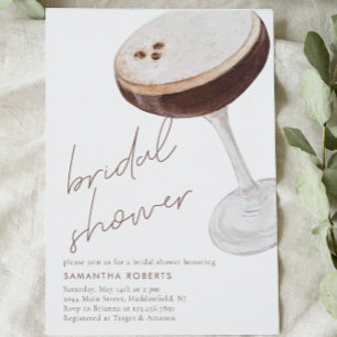 Invitación Watercolor Espresso Martini Bridal Shower