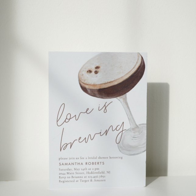 Invitación Watercolor Espresso Martini Bridal Shower (Subido por el creador)