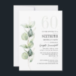 Invitación Watercolor Eucalyptus 60ª fiesta de cumpleaños<br><div class="desc">Podría ser un fiesta sorprendente u otro decenio especial logrado. Esta invitación a la fiesta de cumpleaños número 60, que incluye diseño de vegetación eucalipto con tipografía popular moderna, puede ser fácilmente editada para adaptarse a cualquier celebración de cumpleaños o aniversario. Puede cambiar la redacción, los detalles de cumpleaños y...</div>