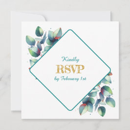 Invitación Watercolor Eucalyptus Boda Botánica RSVP