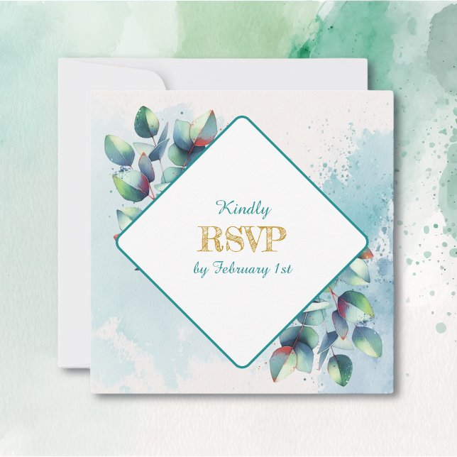Invitación Watercolor Eucalyptus Boda Botánica RSVP (Subido por el creador)