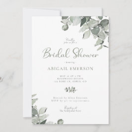 Invitación Watercolor Eucalyptus Boda Bridal Shower Invita