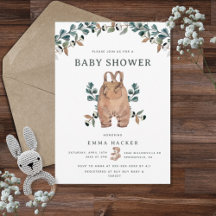 Watercolor Eucalyptus Boho Baby Shower