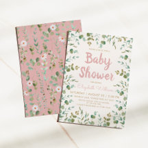 Watercolor Eucalyptus deja Baby Shower Chica
