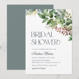 Invitación Watercolor Eucalyptus Ducha Botánica Bridal