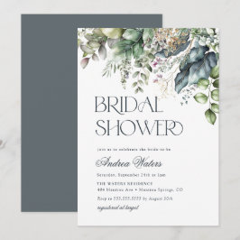 Invitación Watercolor Eucalyptus Ducha Botánica Bridal