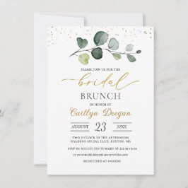 Invitación Watercolor Eucalyptus Foliage Bridal Brunch