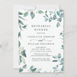 Invitación Watercolor Eucalyptus Greeneration Rehearsal Dinne