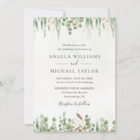 Watercolor Eucalyptus Greenery Boda moderno