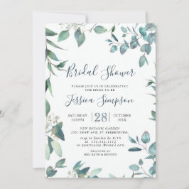 Invitación Watercolor Eucalyptus Greenery Bridal Brunch