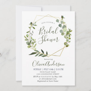 Invitación Watercolor Eucalyptus Greenery BRIDAL SHOWER