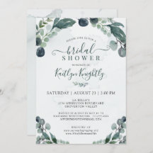Watercolor Eucalyptus Greenery Ducha Bridal